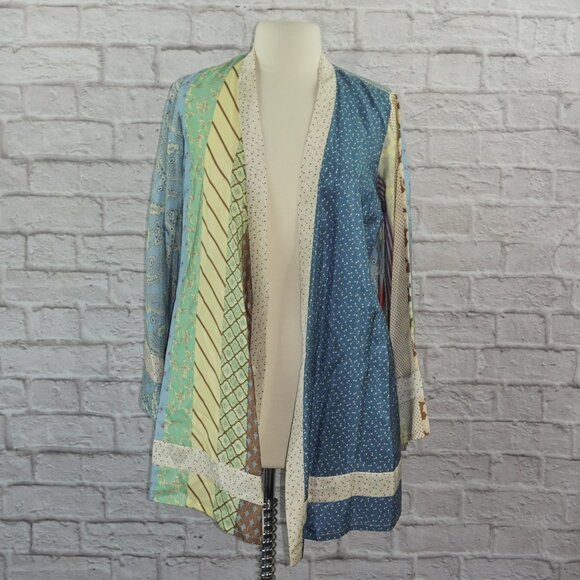 Vintage Y2K Silk Patchwork Kimono - Picture 1 of 7